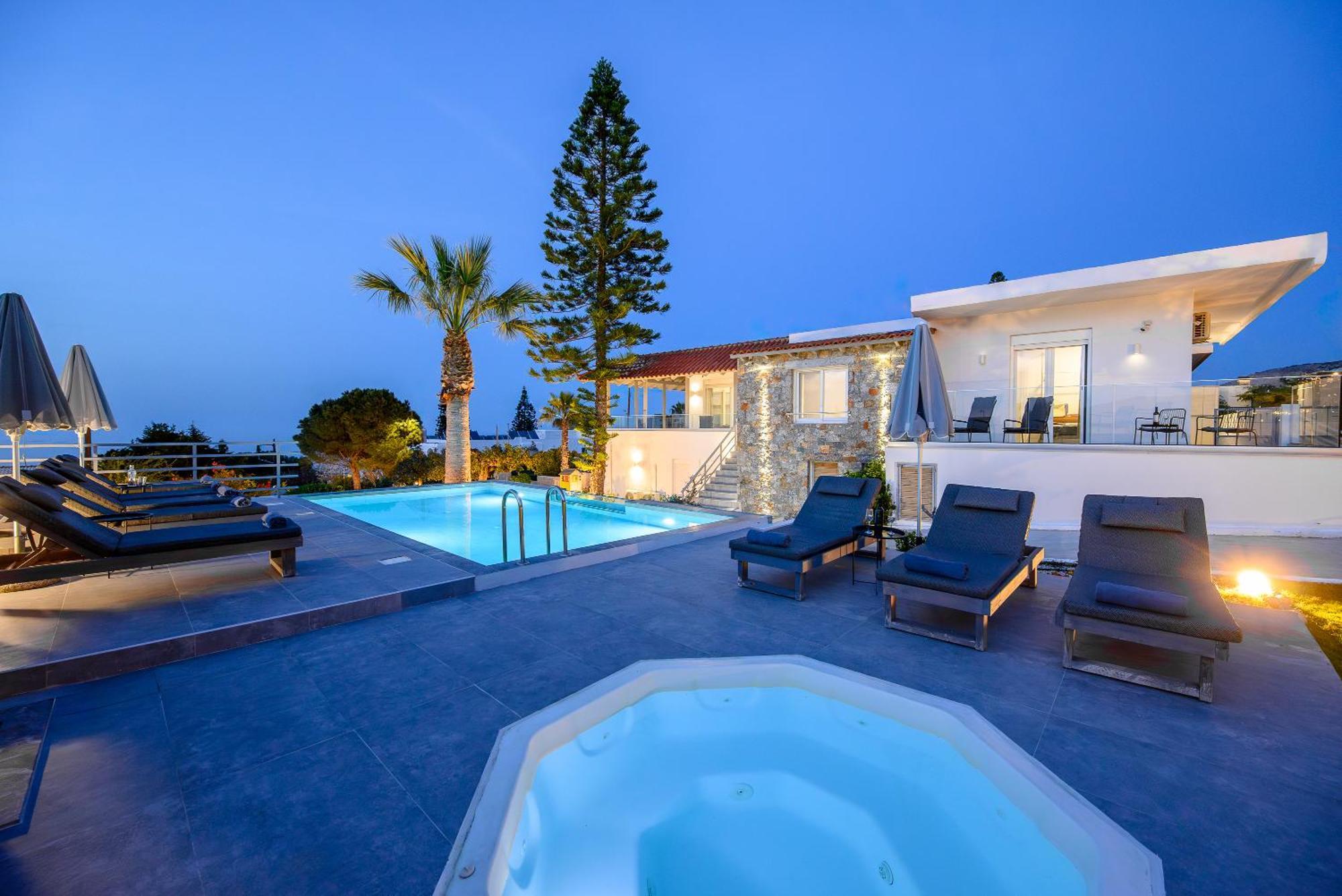 Queen'S Gem Luxury Villa - Heated Jacuzzi & Pool Hersonissos  Exterior photo